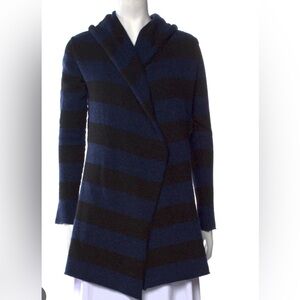 Vince Navy and Black Striped Cardigan wool alpaca & cashmere blended size s